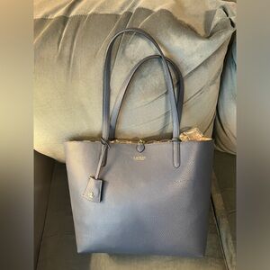 Cute like new reversible Lauren Ralph Lauren tote. Blue to blue floral print.